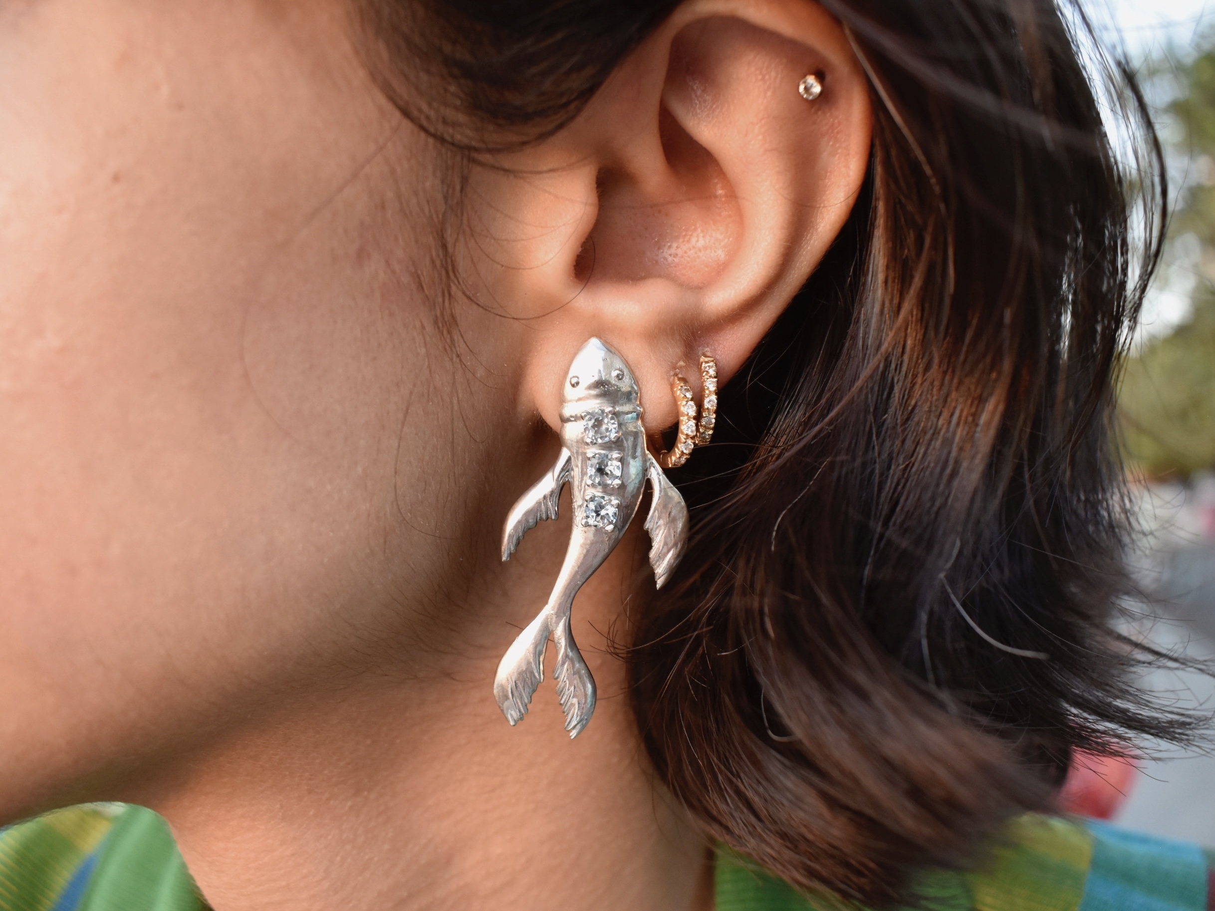 Silver Koi Fish Earrings